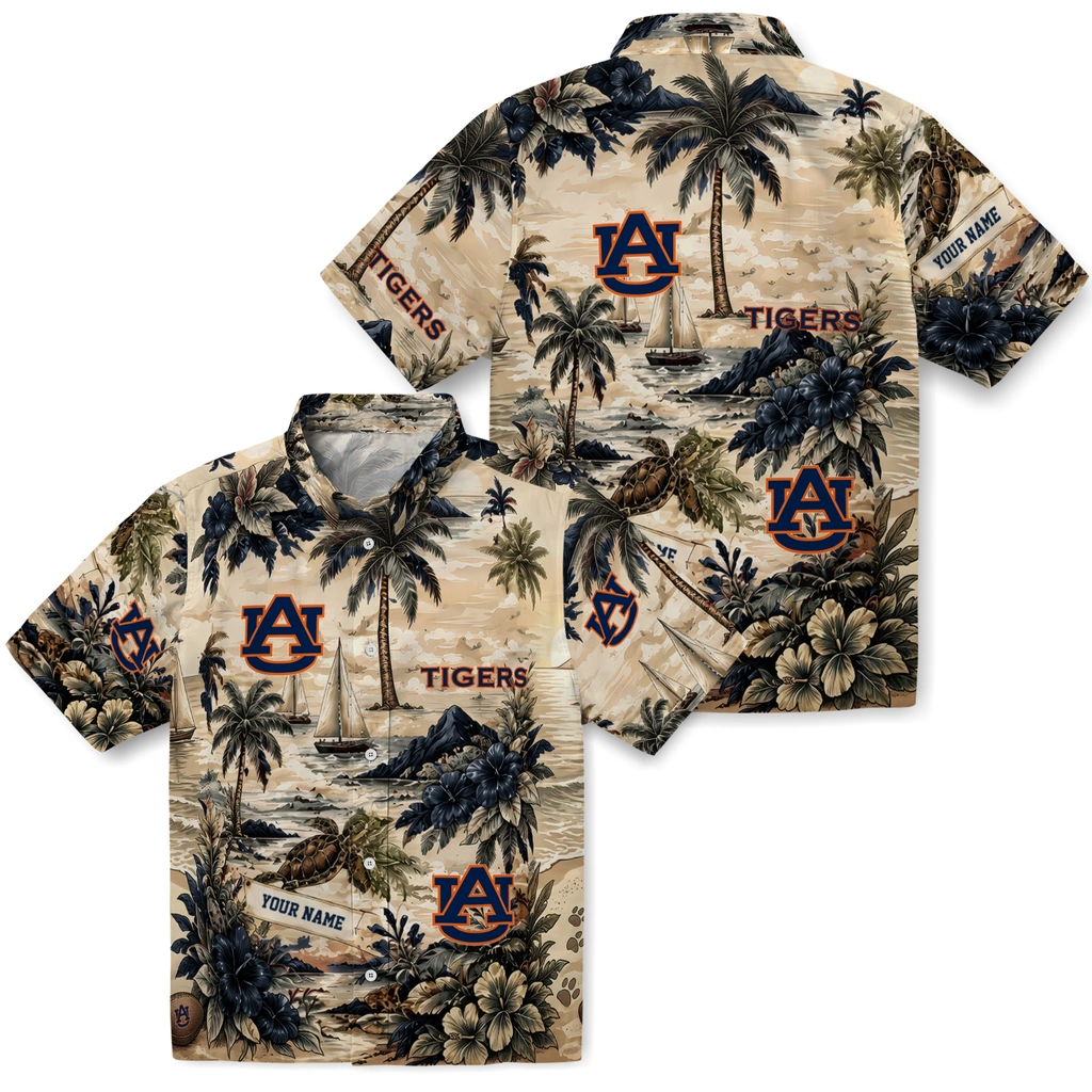 auburn-tigers-hawaiian-shirt-customized-island-voyage-navy-blue-beige-high-quality