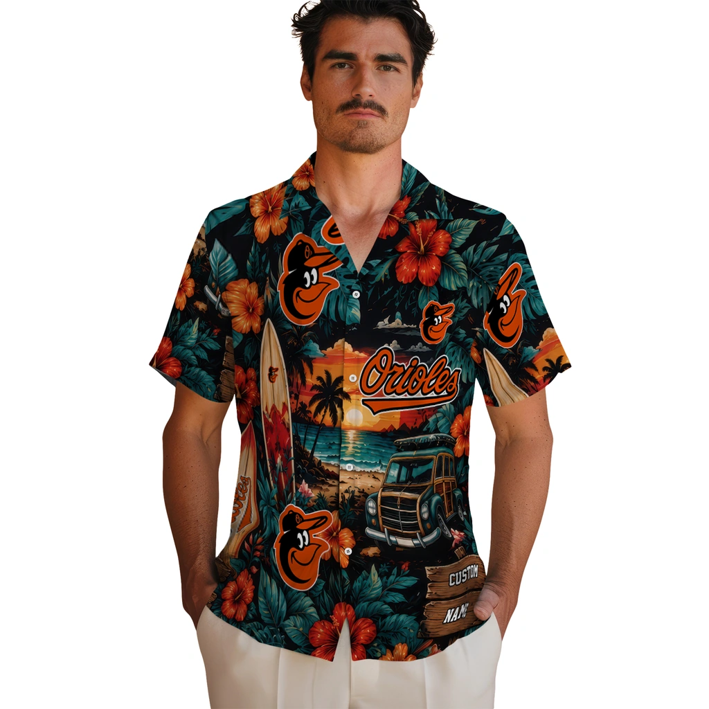 baltimore-orioles-hawaiian-shirt-custom-scenic-collage-black-green-fashion-forward