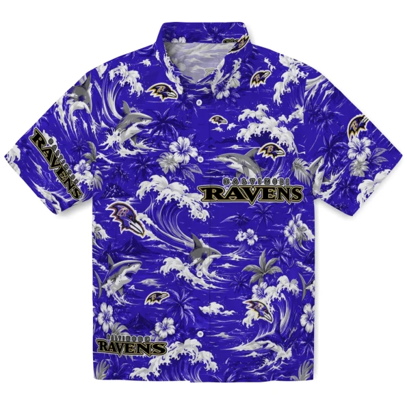 baltimore-ravens-hawaiian-shirt-customized-wave-florals-purple-best-selling baltimore ravens hawaiian shirt customized wave florals purple best selling