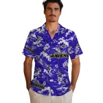baltimore-ravens-hawaiian-shirt-customized-wave-florals-purple-best-selling
