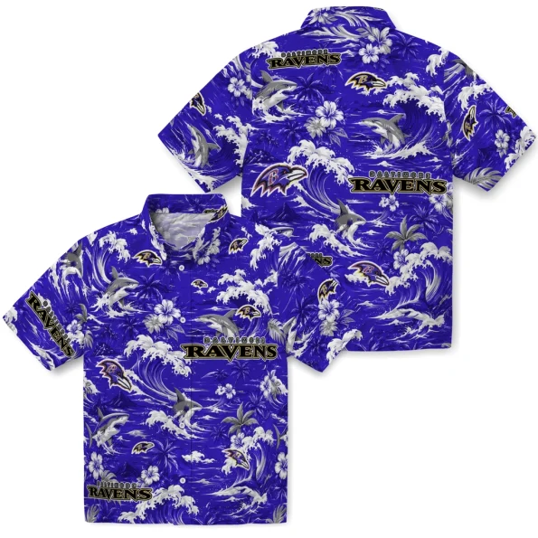 baltimore-ravens-hawaiian-shirt-customized-wave-florals-purple-high-quality
