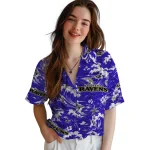 baltimore-ravens-hawaiian-shirt-customized-wave-florals-purple-best-selling