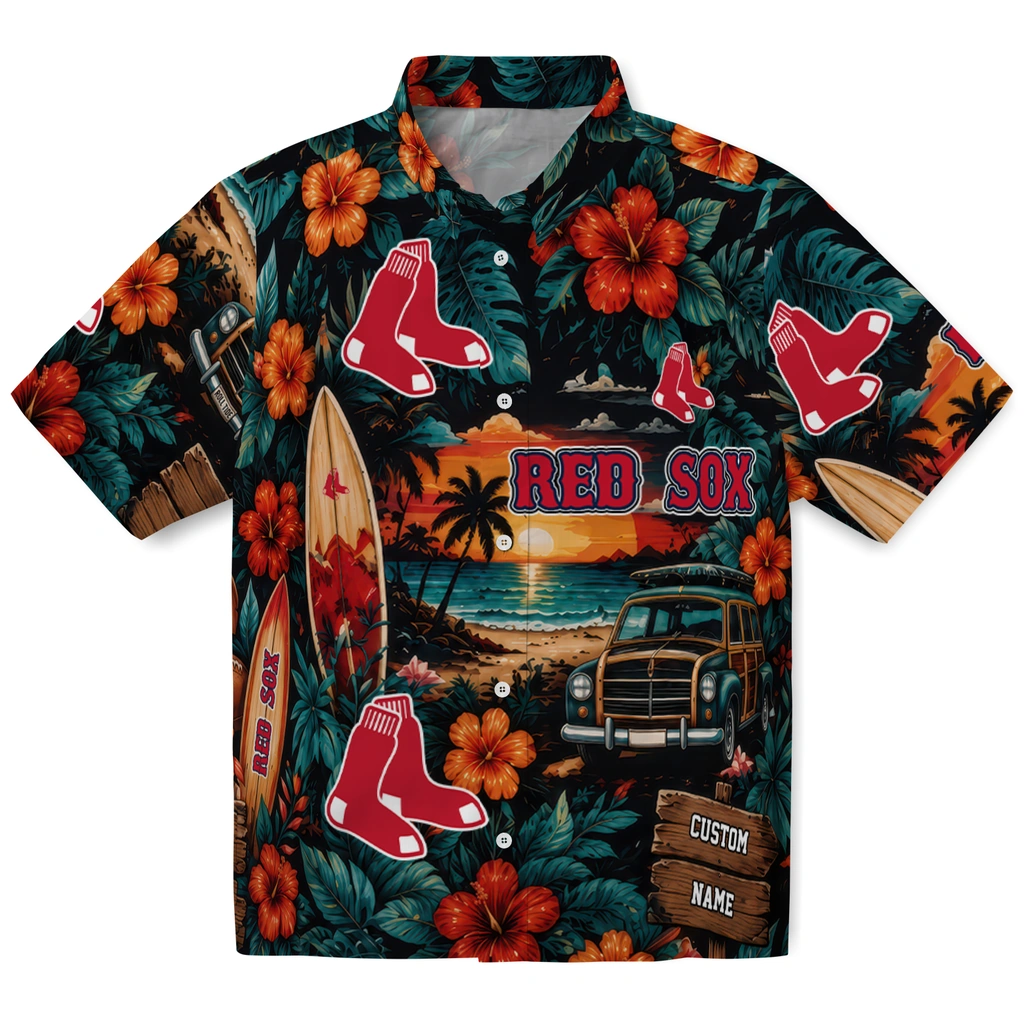 boston-red-sox-hawaiian-shirt-customized-scenic-collage-black-green-best-selling boston red sox hawaiian shirt customized scenic collage black green best selling