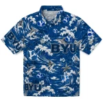 BYU Cougars Hawaiian Shirt - Custom Wave Florals Blue 1 byu-cougars-hawaiian-shirt-custom-wave-florals-blue-best-selling