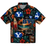 BYU Cougars Hawaiian Shirt - Personalized Scenic Collage Black Green 1 byu-cougars-hawaiian-shirt-personalized-scenic-collage-black-green-best-selling