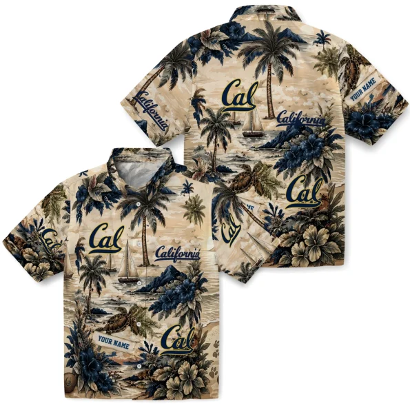 california-golden-bears-hawaiian-shirt-personalized-island-voyage-blue-beige-high-quality