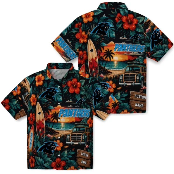 carolina-panthers-hawaiian-shirt-personalized-scenic-collage-black-green-high-quality