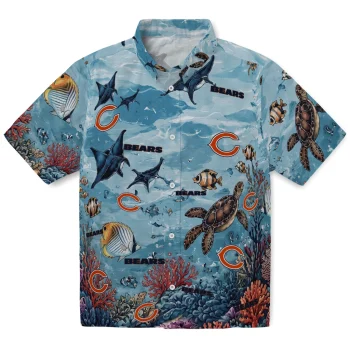 Chicago Bears Hawaiian Shirt - Custom Coral Reef Aqua