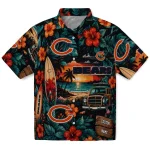 Chicago Bears Hawaiian Shirt - Custom Scenic Collage Black Green 1 chicago-bears-hawaiian-shirt-custom-scenic-collage-black-green-best-selling