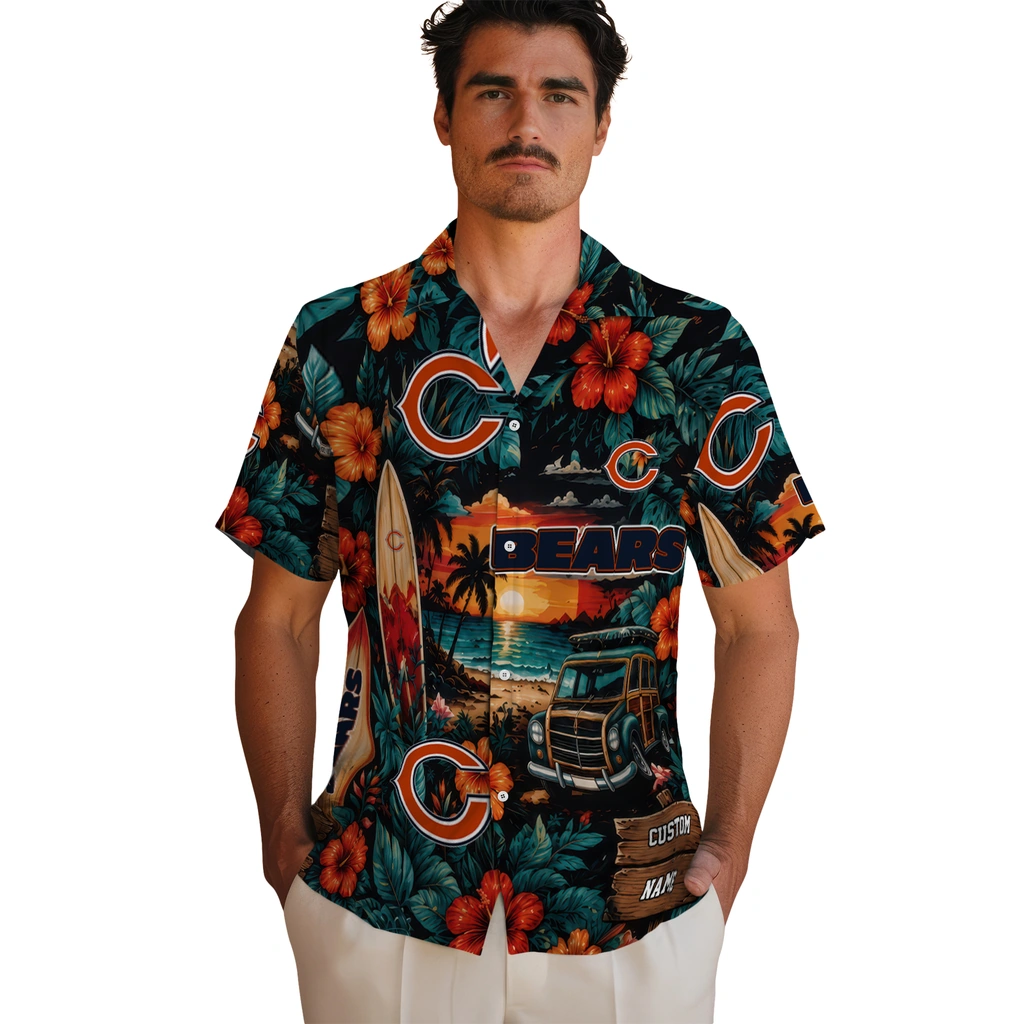 chicago-bears-hawaiian-shirt-custom-scenic-collage-black-green-fashion-forward
