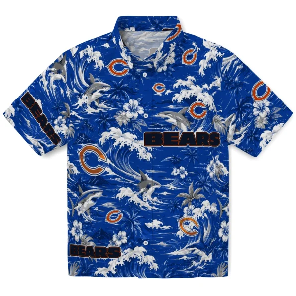 chicago-bears-hawaiian-shirt-customized-wave-florals-blue-best-selling chicago bears hawaiian shirt customized wave florals blue best selling