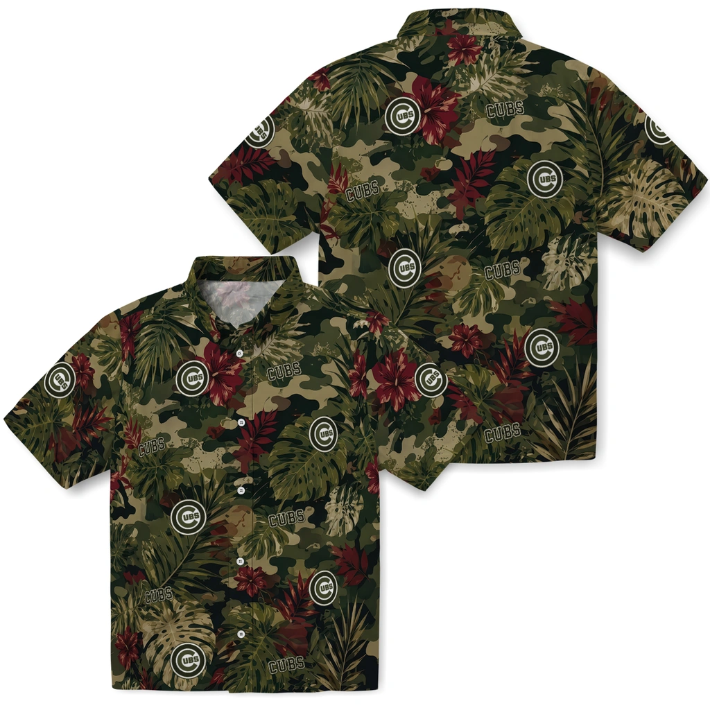 chicago-cubs-hawaiian-shirt-custom-foliage-camo-dark-olive-green-high-quality