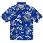 Chicago Cubs Hawaiian Shirt - Custom Wave Florals Blue 1 chicago-cubs-hawaiian-shirt-custom-wave-florals-blue-best-selling