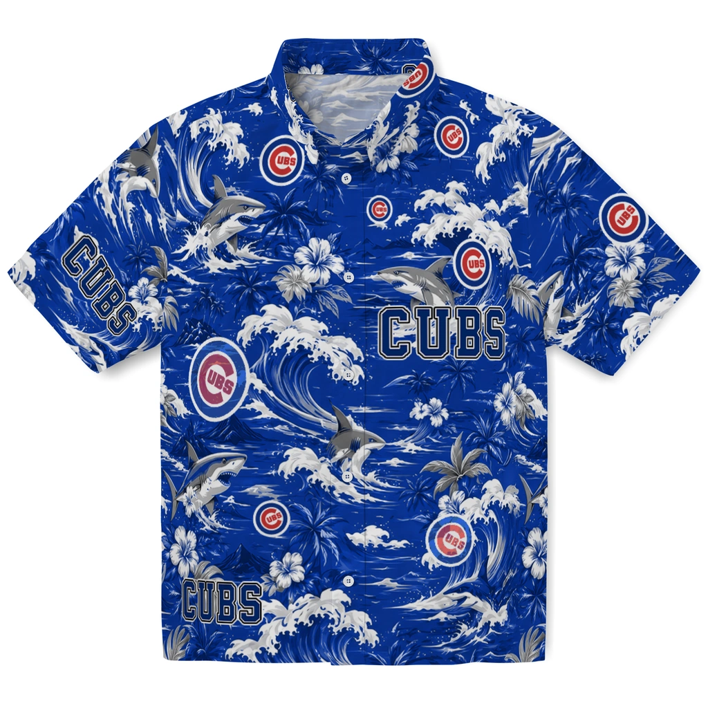 chicago-cubs-hawaiian-shirt-custom-wave-florals-blue-best-selling chicago cubs hawaiian shirt custom wave florals blue best selling