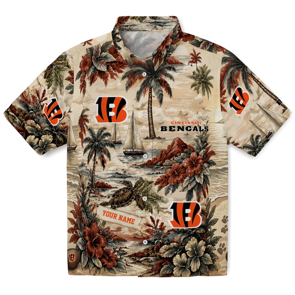 cincinnati-bengals-hawaiian-shirt-custom-island-voyage-orange-beige-best-selling cincinnati bengals hawaiian shirt custom island voyage orange beige best selling