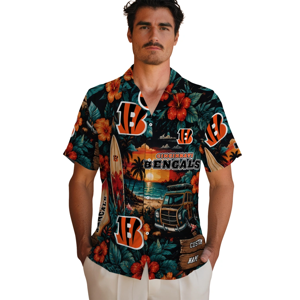 cincinnati-bengals-hawaiian-shirt-customized-scenic-collage-black-green-fashion-forward
