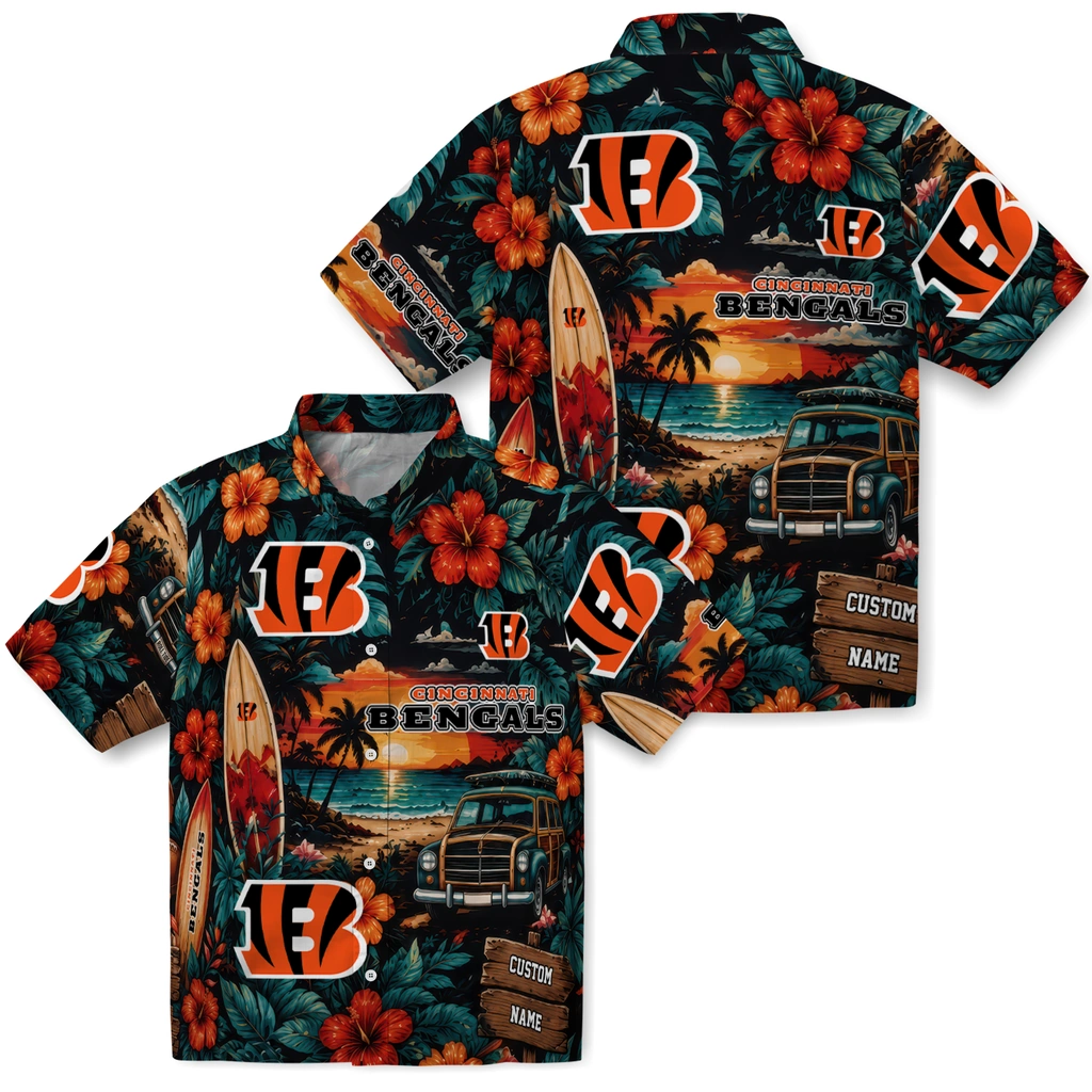 cincinnati-bengals-hawaiian-shirt-customized-scenic-collage-black-green-high-quality