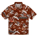 cincinnati-bengals-hawaiian-shirt-personalized-wave-florals-orange-best-selling