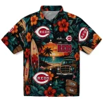 Cincinnati Reds Hawaiian Shirt - Customized Scenic Collage Black Green 1 cincinnati-reds-hawaiian-shirt-customized-scenic-collage-black-green-best-selling