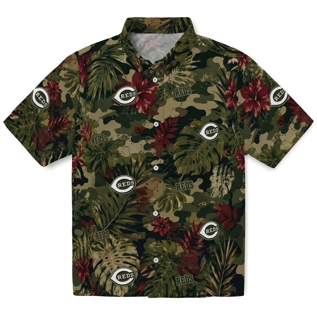 cincinnati-reds-hawaiian-shirt-personalized-foliage-camo-dark-olive-green-best-selling cincinnati reds hawaiian shirt personalized foliage camo dark olive green best selling