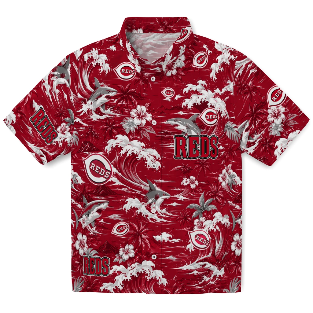 cincinnati-reds-hawaiian-shirt-personalized-wave-florals-red-best-selling cincinnati reds hawaiian shirt personalized wave florals red best selling