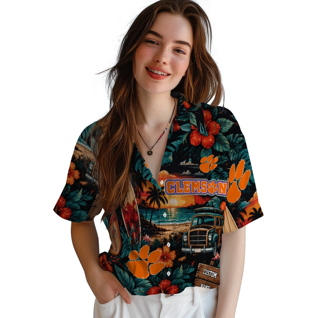 clemson-tigers-hawaiian-shirt-personalized-scenic-collage-black-green-latest-model