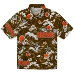 cleveland-browns-hawaiian-shirt-custom-wave-florals-brown-best-selling