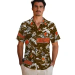 cleveland-browns-hawaiian-shirt-custom-wave-florals-brown-best-selling