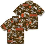 cleveland-browns-hawaiian-shirt-custom-wave-florals-brown-best-selling