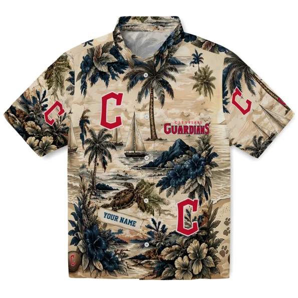 cleveland-guardians-hawaiian-shirt-customized-island-voyage-navy-blue-beige-best-selling cleveland guardians hawaiian shirt customized island voyage navy blue beige best selling