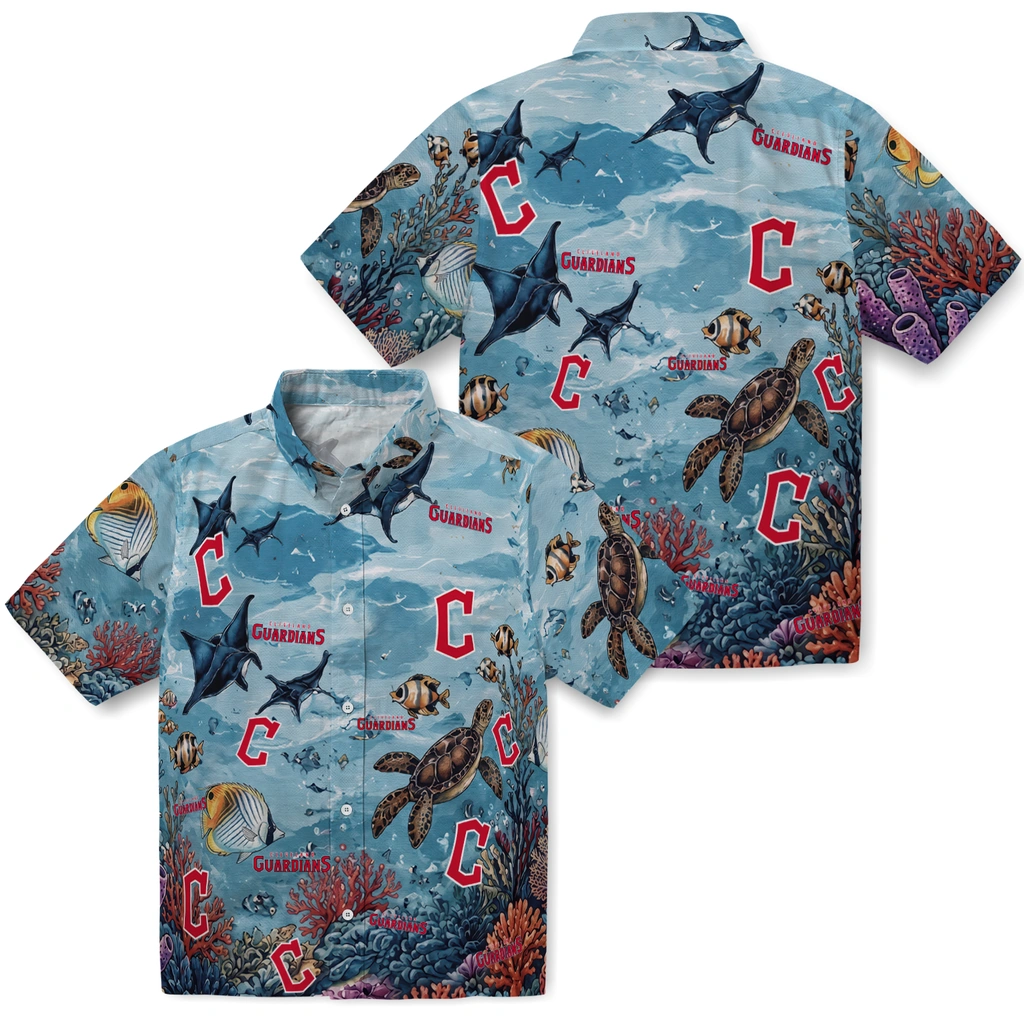 cleveland-guardians-hawaiian-shirt-personalized-coral-reef-aqua-high-quality