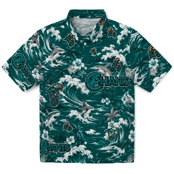 coastal-carolina-chanticleers-hawaiian-shirt-customized-wave-florals-green-best-selling coastal carolina chanticleers hawaiian shirt customized wave florals green best selling