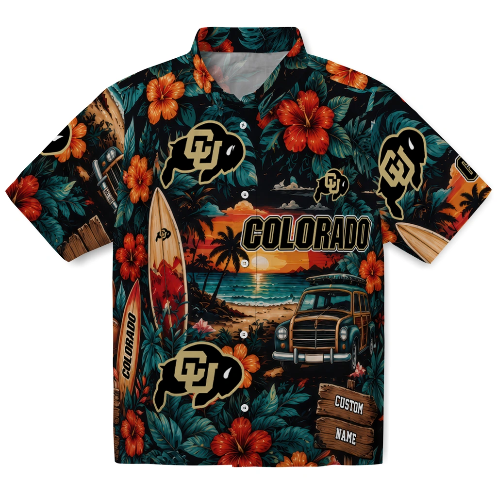 colorado-buffaloes-hawaiian-shirt-personalized-scenic-collage-black-green-best-selling colorado buffaloes hawaiian shirt personalized scenic collage black green best selling