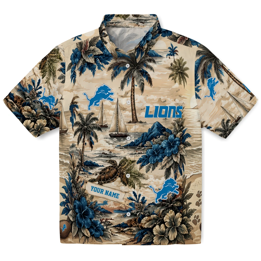 detroit-lions-hawaiian-shirt-customized-island-voyage-blue-beige-best-selling detroit lions hawaiian shirt customized island voyage blue beige best selling