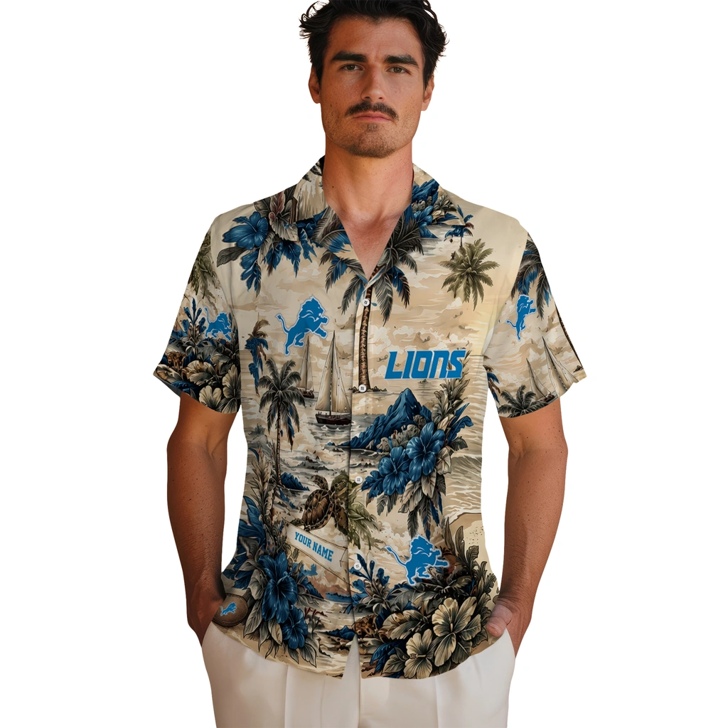 detroit-lions-hawaiian-shirt-customized-island-voyage-blue-beige-fashion-forward