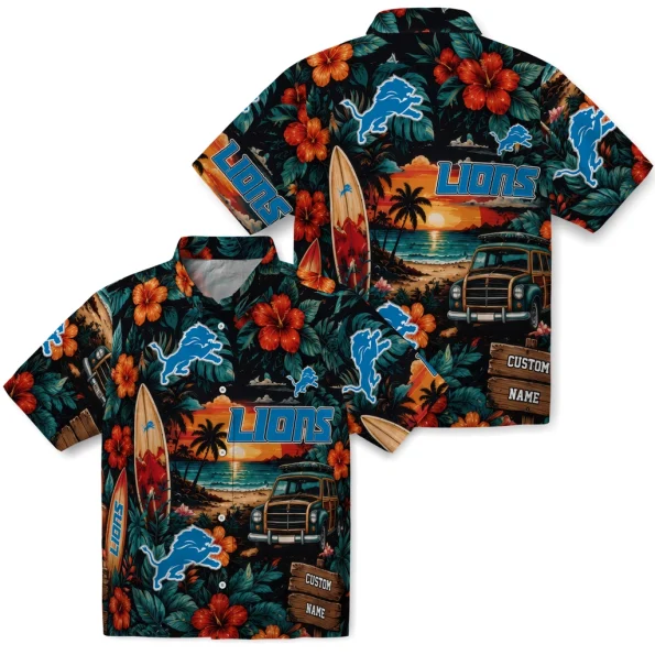 detroit-lions-hawaiian-shirt-personalized-scenic-collage-black-green-high-quality