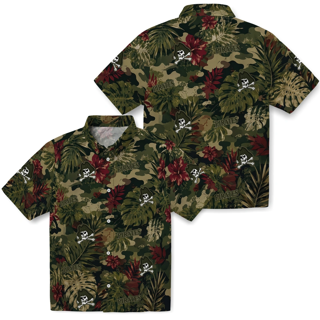 east-carolina-pirates-hawaiian-shirt-custom-foliage-camo-dark-olive-green-high-quality