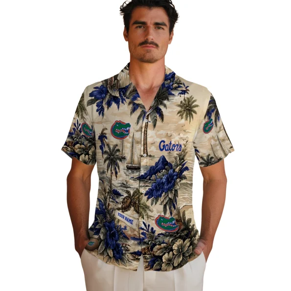 florida-gators-hawaiian-shirt-custom-island-voyage-blue-beige-fashion-forward