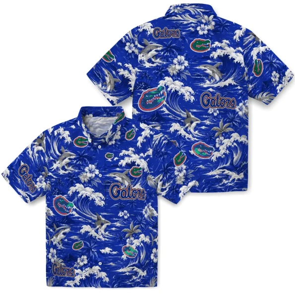 florida-gators-hawaiian-shirt-personalized-wave-florals-blue-high-quality