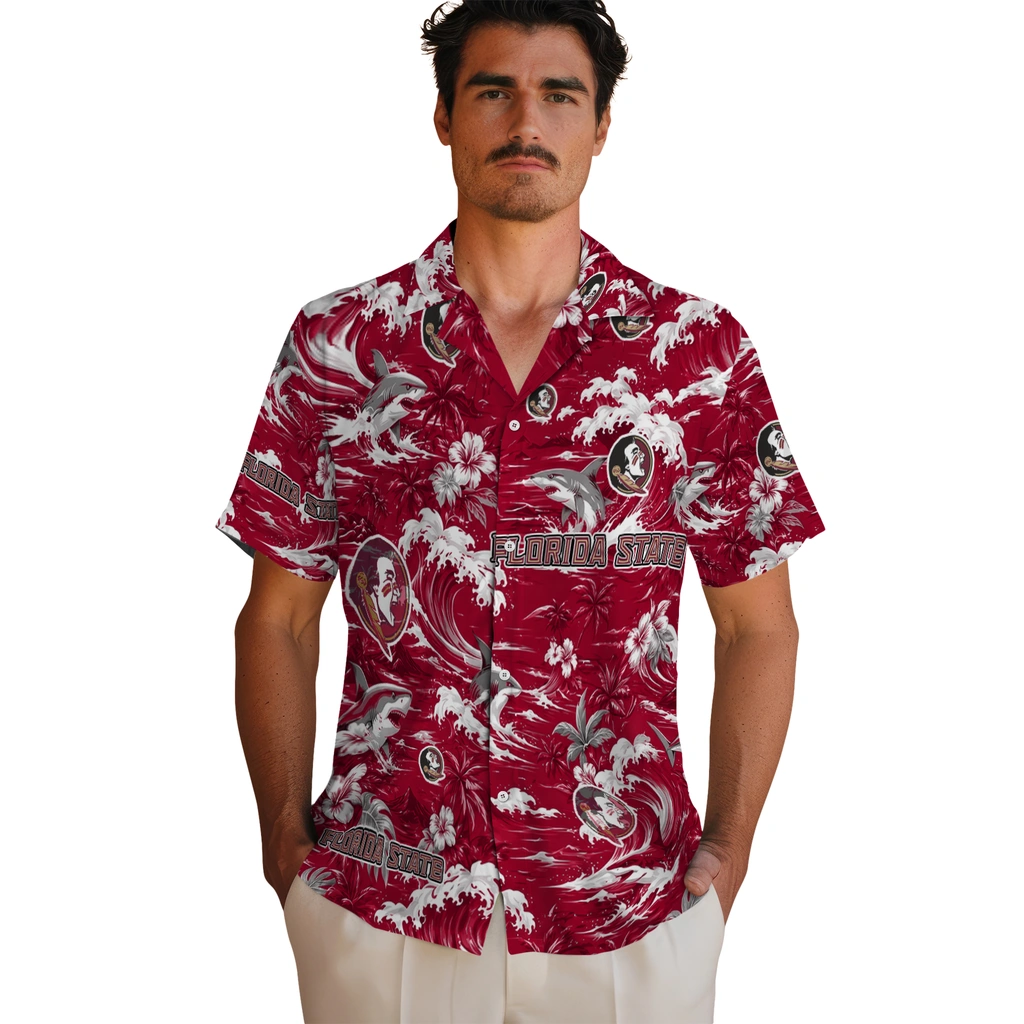 florida-state-seminoles-hawaiian-shirt-custom-wave-florals-garnet-fashion-forward