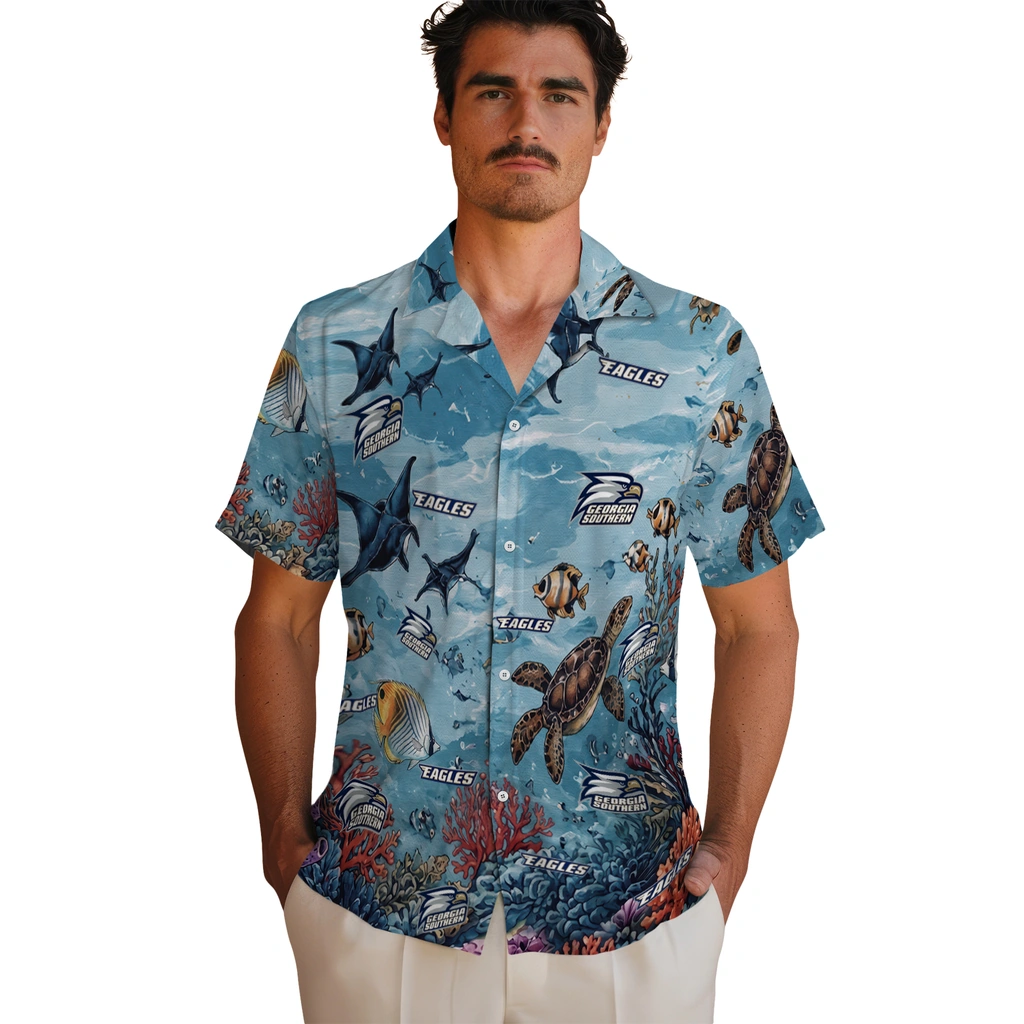 georgia-southern-eagles-hawaiian-shirt-customized-coral-reef-aqua-fashion-forward