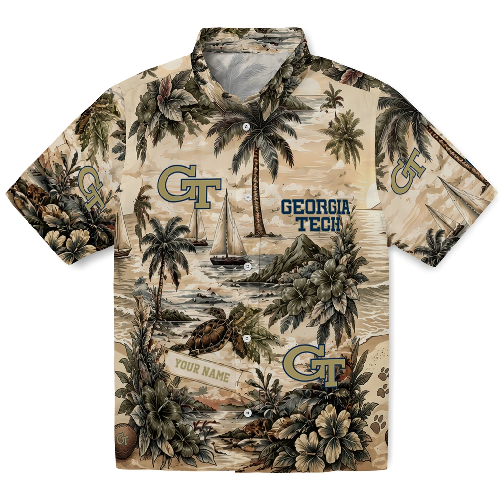 georgia-tech-yellow-jackets-hawaiian-shirt-custom-island-voyage-gold-beige-best-selling georgia tech yellow jackets hawaiian shirt custom island voyage gold beige best selling