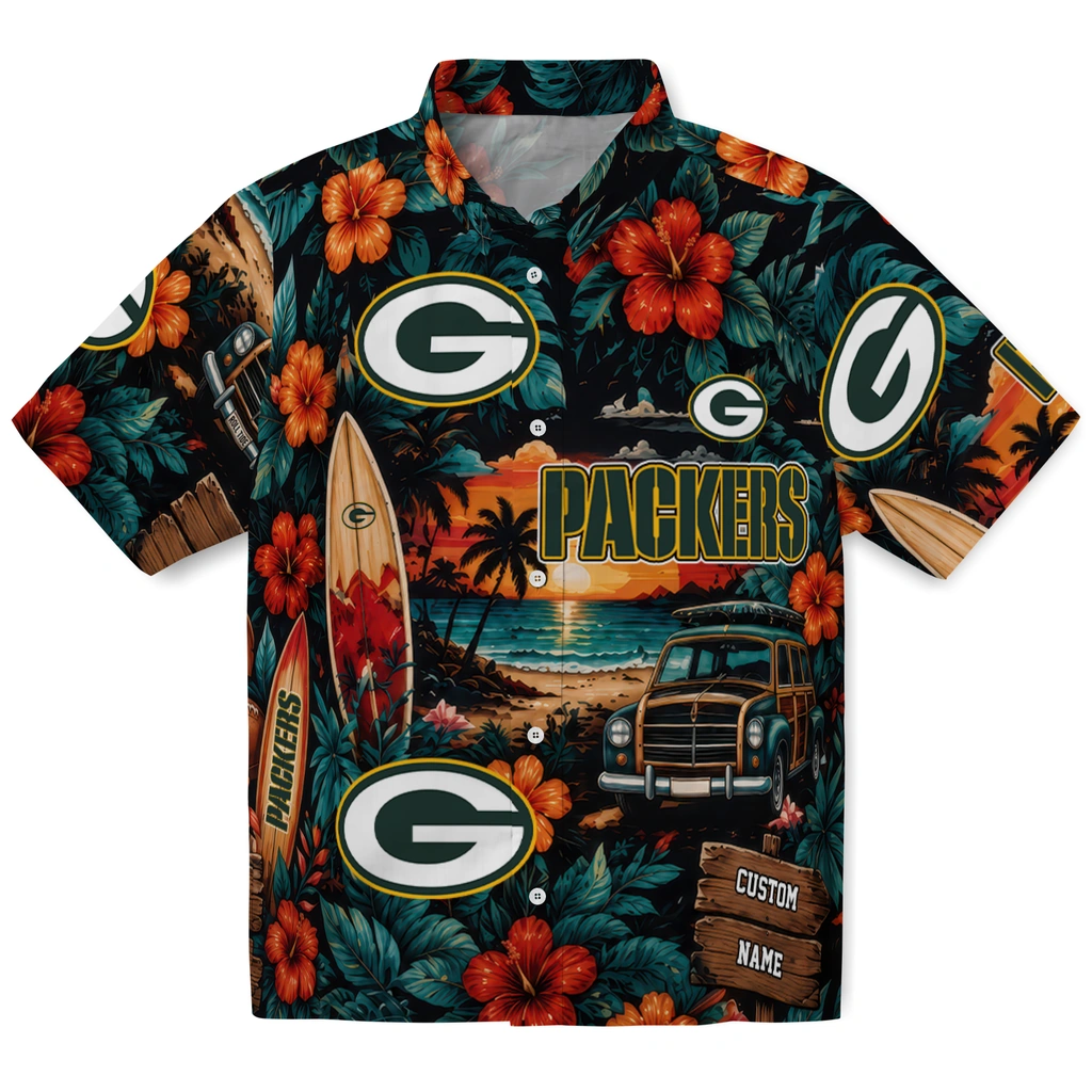 green-bay-packers-hawaiian-shirt-custom-scenic-collage-black-green-best-selling green bay packers hawaiian shirt custom scenic collage black green best selling