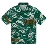 Green Bay Packers Hawaiian Shirt - Customized Wave Florals Green 1 green-bay-packers-hawaiian-shirt-customized-wave-florals-green-best-selling