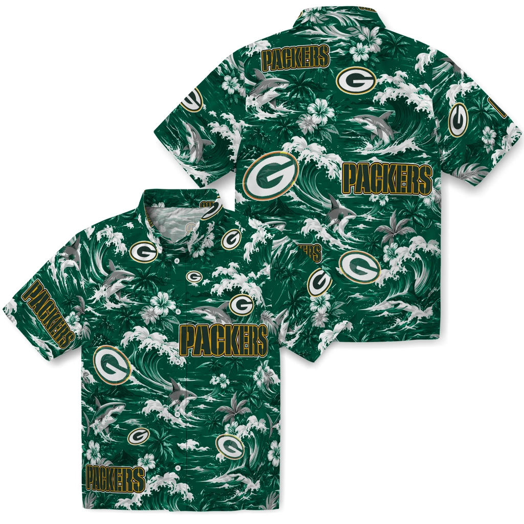 green-bay-packers-hawaiian-shirt-customized-wave-florals-green-high-quality