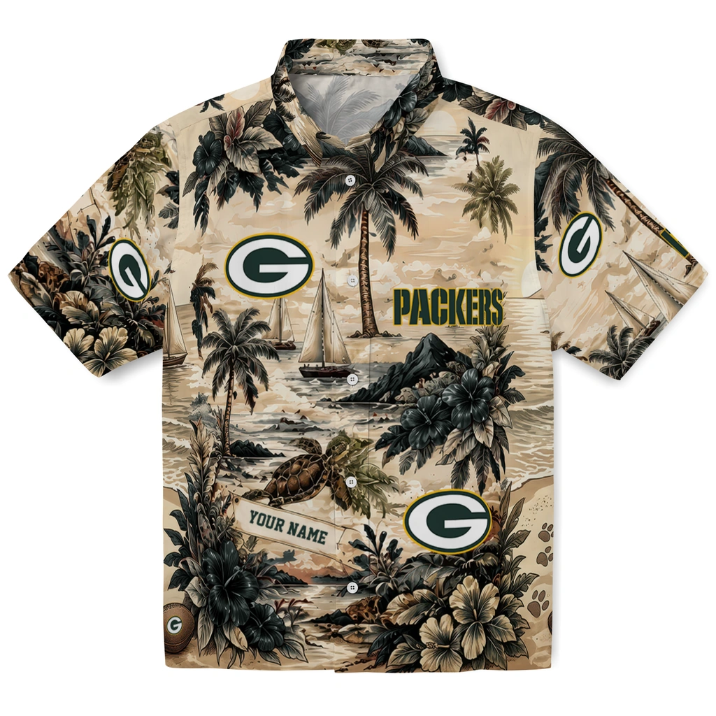 green-bay-packers-hawaiian-shirt-personalized-island-voyage-green-beige-best-selling green bay packers hawaiian shirt personalized island voyage green beige best selling