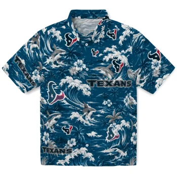 Houston Texans Hawaiian Shirt - Personalized Wave Florals Blue