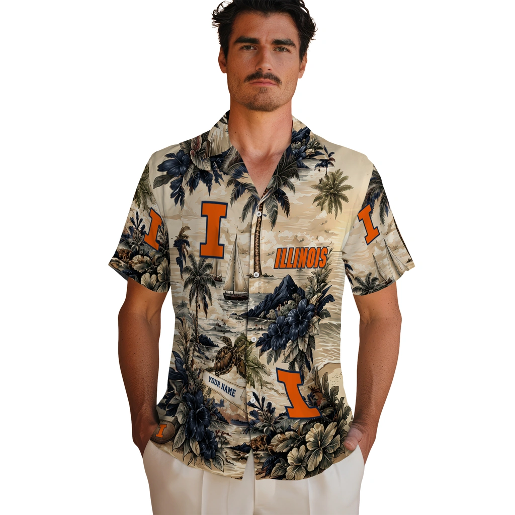 illinois-fighting-illini-hawaiian-shirt-custom-island-voyage-blue-beige-fashion-forward