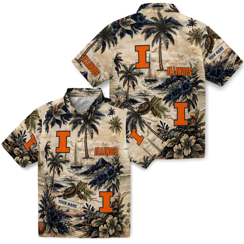 illinois-fighting-illini-hawaiian-shirt-custom-island-voyage-blue-beige-high-quality