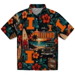 Illinois Fighting Illini Hawaiian Shirt - Customized Scenic Collage Black Green 1 illinois-fighting-illini-hawaiian-shirt-customized-scenic-collage-black-green-best-selling